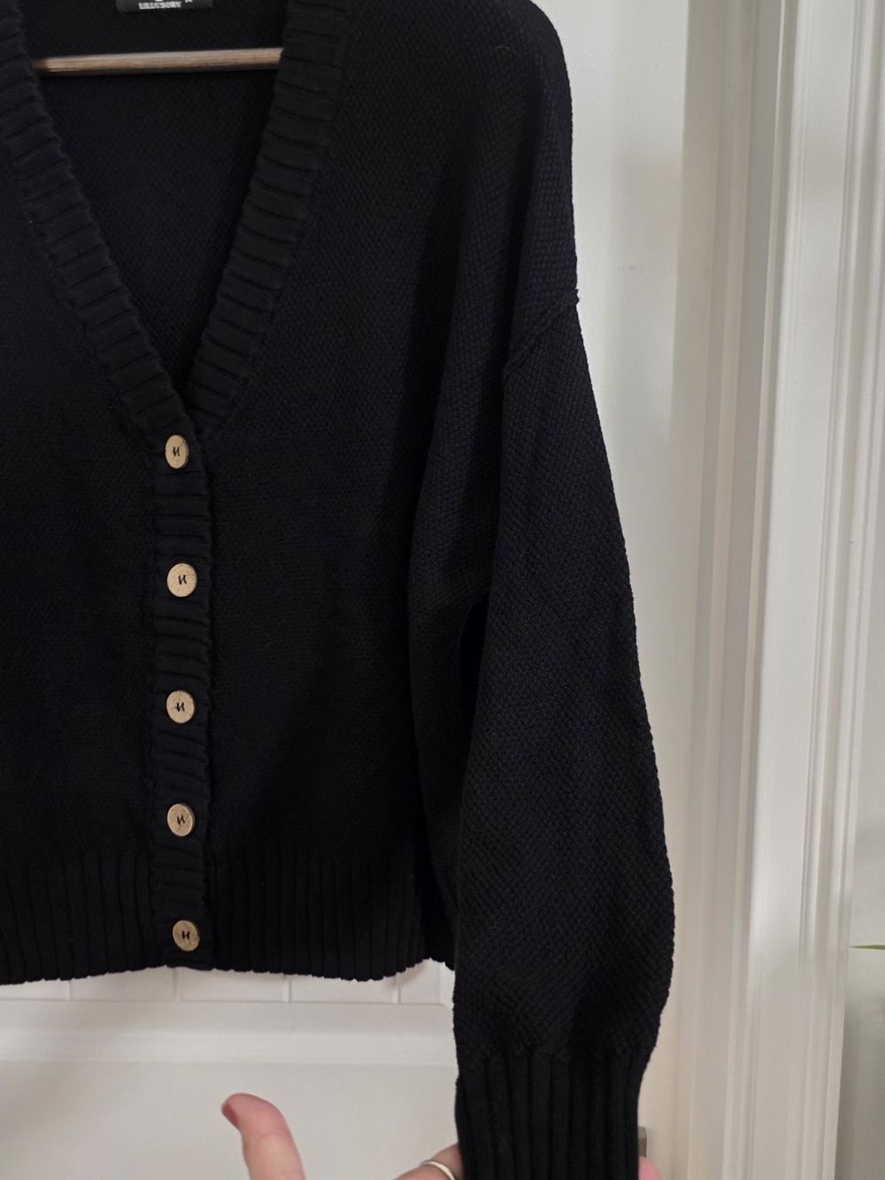 LILLUSORY Black Oversized Button Front Cardigan Sweater XL - Picture 7 of 9